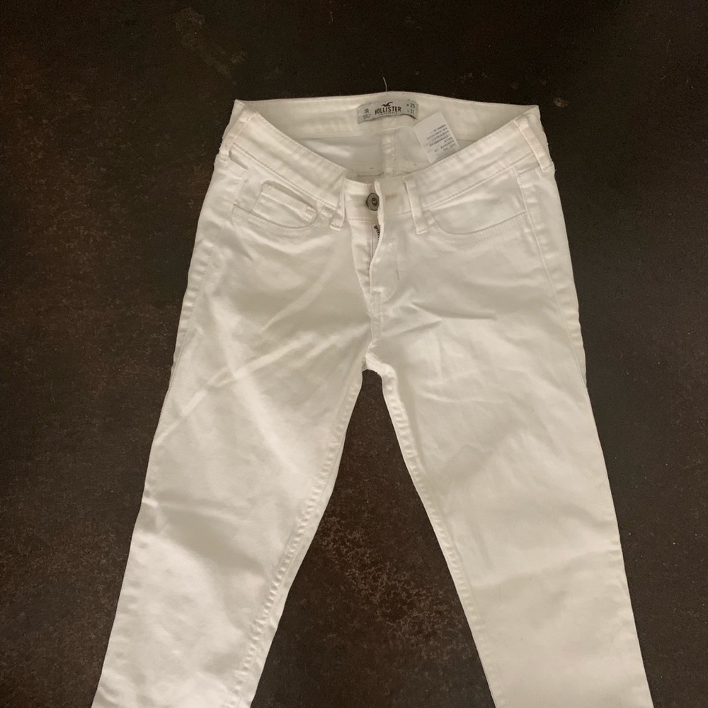 Hollister white skinny jeans